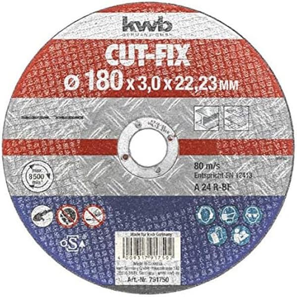 Skärskiva - kwb - Cut-Fix 791 - 180 mm - Tjocklek 3,0 mm - För metall och stål