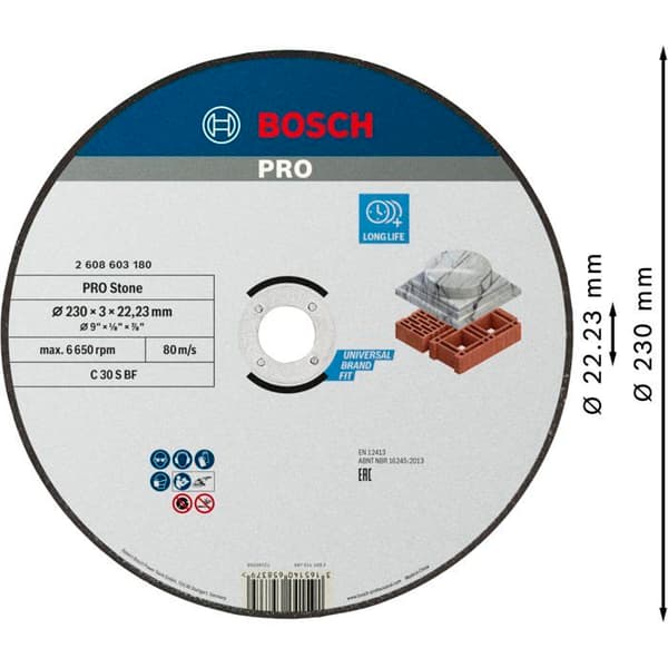 Bosch tillbehör 2608603180 2608603180 Kapskiva 230 mm 22,23 mm 1 st.