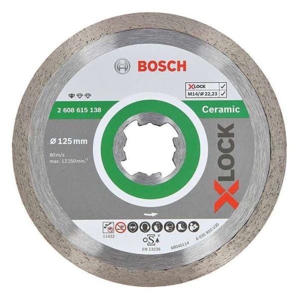 Diamantkapskiva - BOSCH - 2608615138 - X-LOCK - Kontinuerlig skäregg - Plattsättning