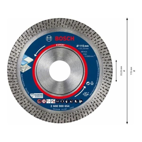 Expert HardCeramic diamantkapskiva 115x22,23x1,4x10mm - BOSCH - 2608900654
