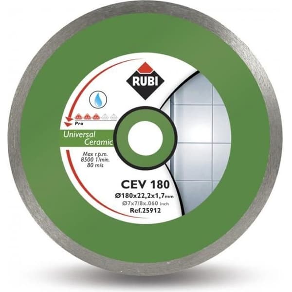Diamantklinga - RUBI - C180 - 180 mm - Borrning 22,2 mm - Höjd 7 mm