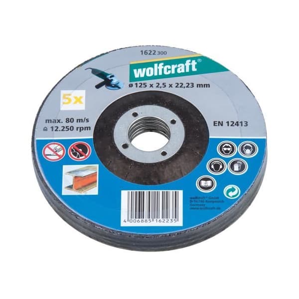 Kapskivor - WOLFCRAFT - Ø 125 mm - 5 stycken - Metall - 2,5 mm tjock