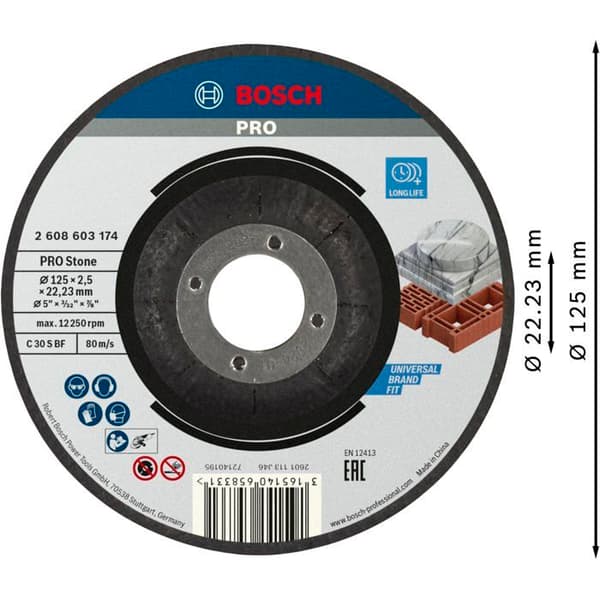 Skärskiva - Bosch - C 30 S BF - 125 mm - 22,23 mm - 2,5 mm