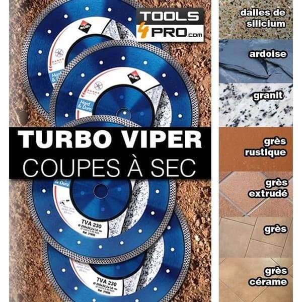 Diamantklinga - RUBI - VAT TURBO Viper - 115 mm - Torrkapning - Hårda material