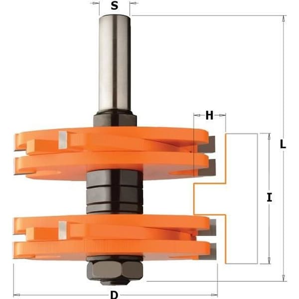 UPPSÄTTNING MED MORTISE OCH TAPPSKÄRAR HW S=12 D=75X44,5 900.628.11