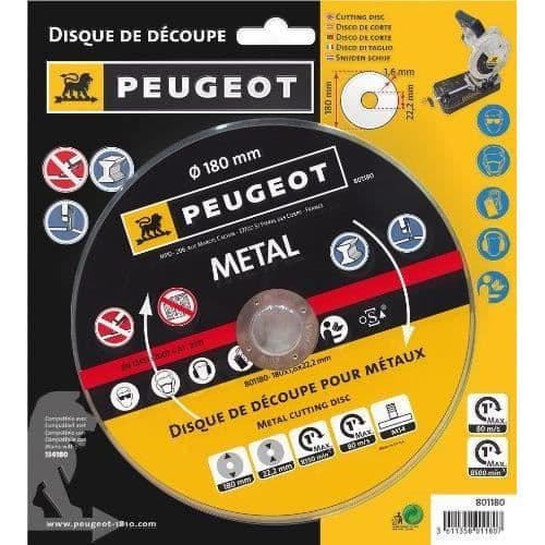 Kapskiva - PEUGEOT OUTILLAGE - ENERGYCut 180MC - Diameter 180 mm - M14 kompatibel - Metall