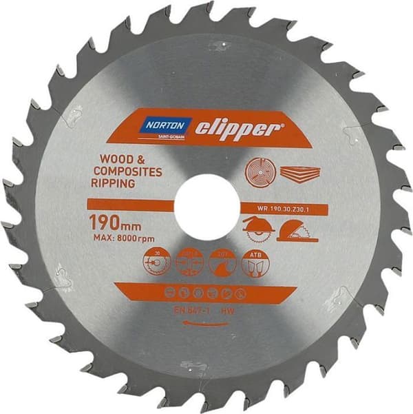 Norton clipper - 70184608053 - NORTON CIRCULÄRSÅG 190 mm x 30 mm x 30z TRÄ OCH KOMPOSITER ATB (2,8 / 1,8) N