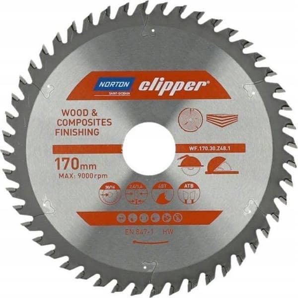 Norton - 70184608092 - CIRCULÄRSAW 170mm x 30mm x 48z TRÄ OCH KOMPOSITER ATB (2.6 / 1.6)