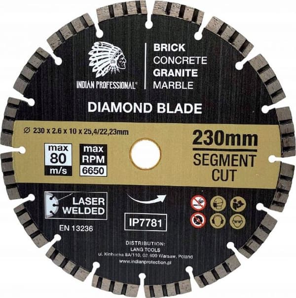 Indisk professionell - IP7781 - INDIAN PROFESSIONAL DIAMANTSKIV 230mm TURBOSEGMENTSKÄRNING