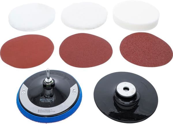 Bgs - 74380 - Set av polerings- och slipplattor - Ø 180 mm - 8 delar