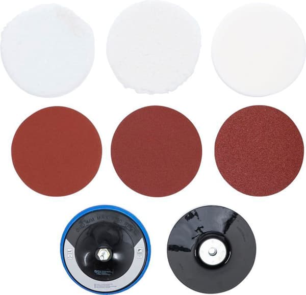 Bgs - 74380 - Set av polerings- och slipplattor - Ø 180 mm - 8 delar