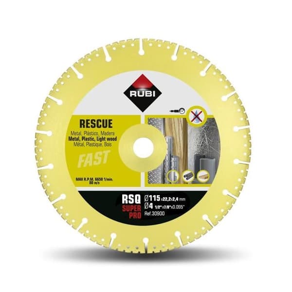 Diamantskiva - RUBI - RSQ SUPERPRO - 115 mm - Vakuumlödd - Torrskärning
