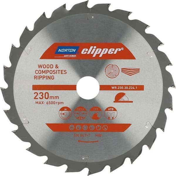 Norton klippare - 70184608060 - NORTON CIRCULÄRSÅG 230 mm x 30 mm x 24z TRÄ OCH KOMPOSITER ATB (2,8 / 1,8) N