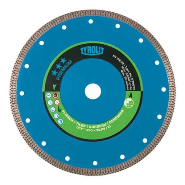Diamantskärande skiva - TYROLIT - Premium - D. 125 mm - Borrning 22,23 mm
