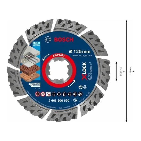 Diamantkapskivor Expert MultiMaterial 125X22 / 23X2 / 4X12 mm - BOSH - 2608900670