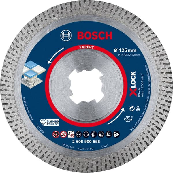 Diamantkapskiva - BOSCH - Expert HardCeramic - 125x22,23x1,4mm - Exakt kapning - Minskad vibration