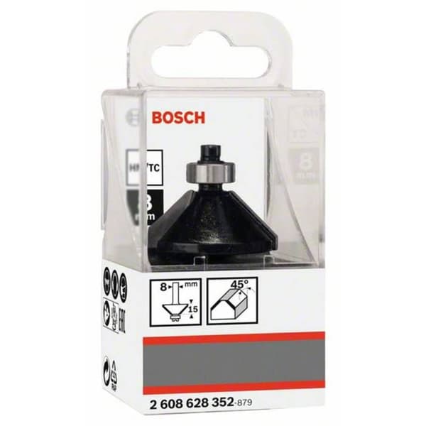 Fasfräs - Bosch - Modell V - Ø 8 mm - L 15 mm - G 56 mm - 45°