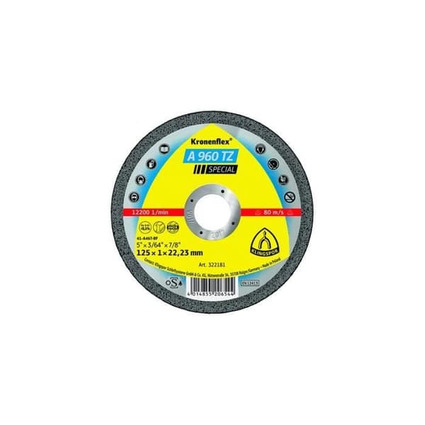 25 kapskivor MP SPECIAL A 960 TZ D. 125 x 1 x 22,23 mm - Stål / Rostfritt stål - 322181