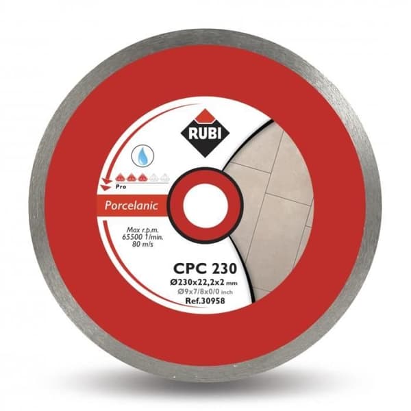 Skärskiva - CPC PRO - RUBI - 180 mm - Porslinssten - Fin vinklatskärning