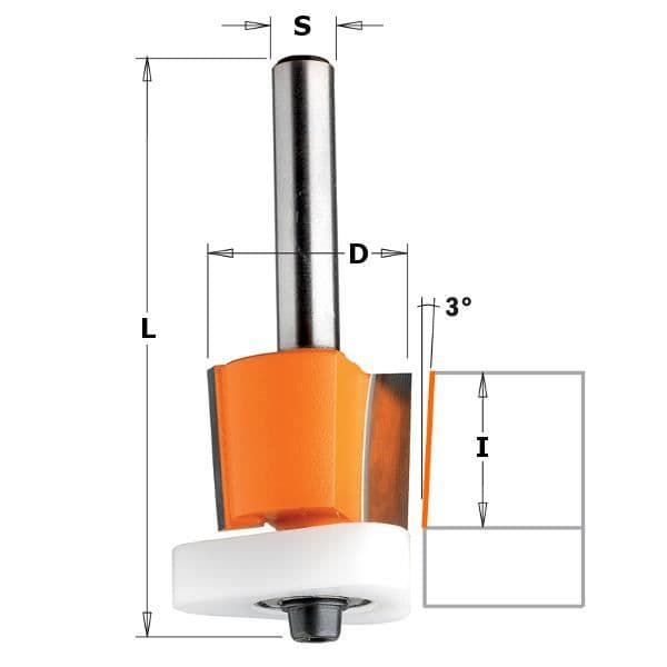 FRAISE ATTACHÉE HW MED TRIANGULÄR RULLE S=6,35 D=12,7X12,7 807.128.11