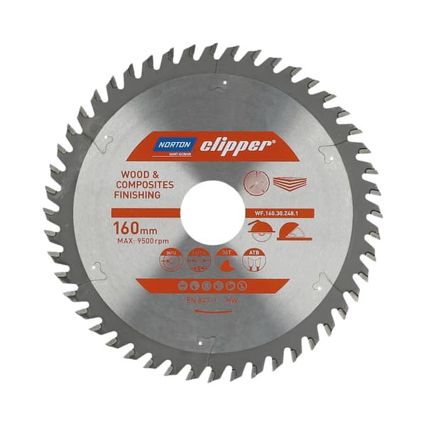 NORTON CIRKELSÅGSBLAD 160 mm x 30 mm x 48 oz TRÄ- OCH ATB-KOMPOSITER (2,6 / 1,6)