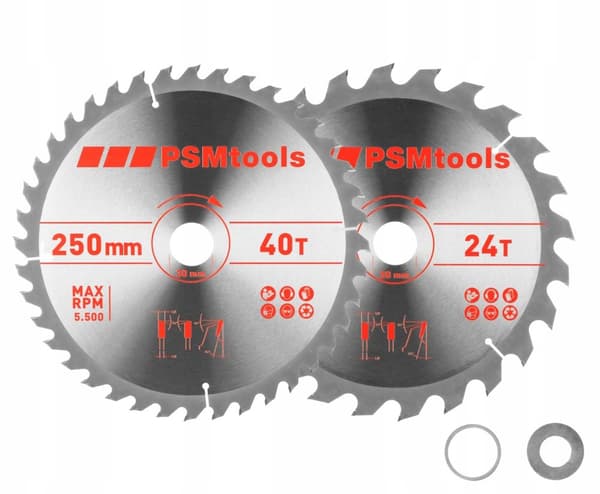 Set med två skivor HM 250x30mm 24/40Z