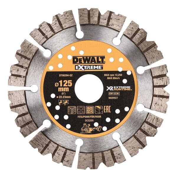 DeWALT 125X22MM EXTREME DIAMANTSKIVE MED EKSTERN LANG DRIFT