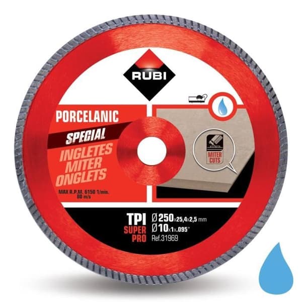 RUBI TPI diamantskiva för fasskärning på porslinsstengods (200 mm)