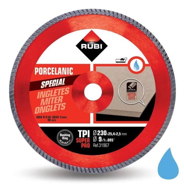 RUBI TPI diamantskiva för fasskärning på porslinsstengods (200 mm)