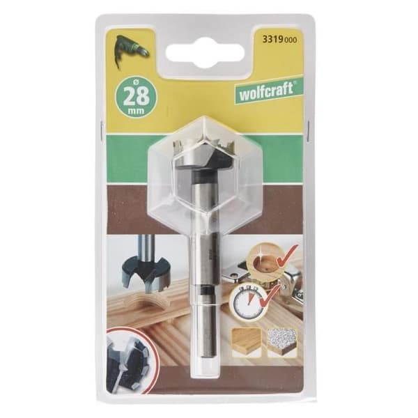 Infälld träfräs - WOLFCRAFT - L90 Ø28 mm - Pro - Hög precision - Kvalitetsverktyg