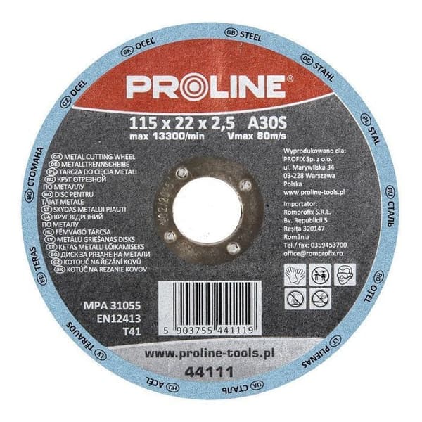 Slipsten - Pro-line Skärskiva Konvex slipsten för metaller T27 115 x 6 mm A24R - 44411
