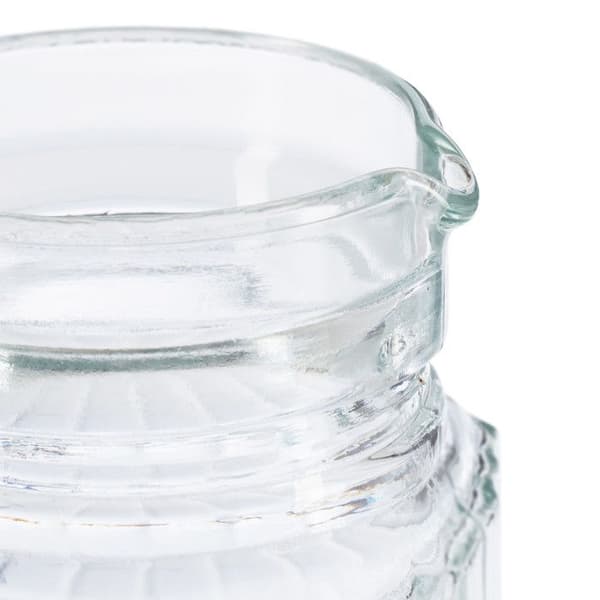 Relaxdays karaff med lock, 1 liters kanna, glaskanna, juice, iste, med handtag, filter, klar