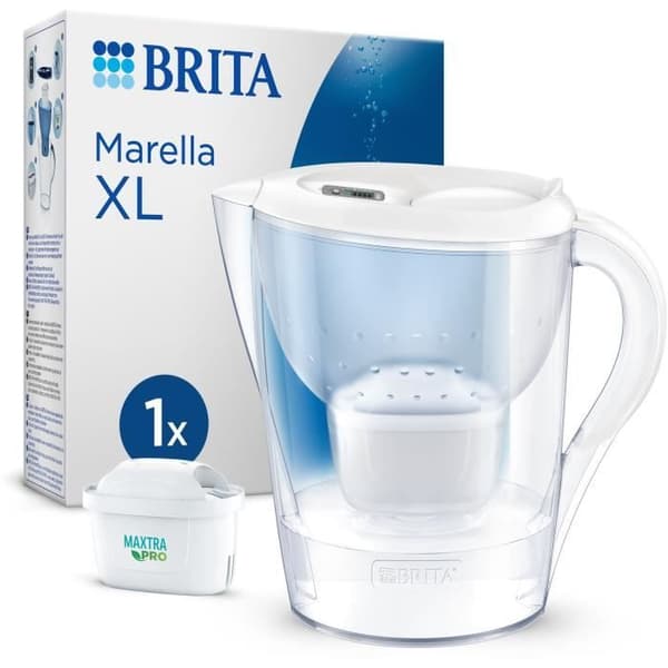 Brita Carafe Filter Marella XL Blanche (3,5L) inkluderade 1 Maxtra Pro All-1-patron