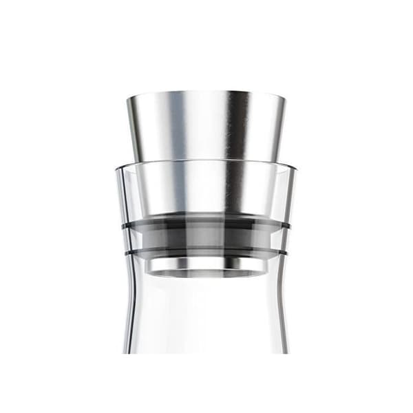 Karaff - EMSA - FLOW SLIM - 1,0 liter - Glas - Rostfritt stål - Transparent