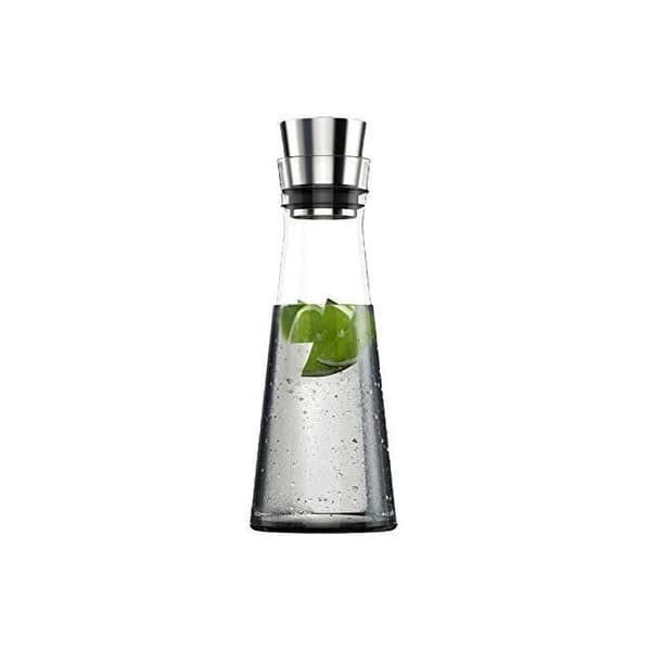 Karaff - EMSA - FLOW SLIM - 1,0 liter - Glas - Rostfritt stål - Transparent