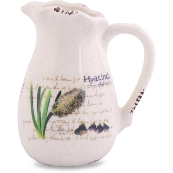 Dekorativ keramikkande med hyacintmotiv, 13 cm