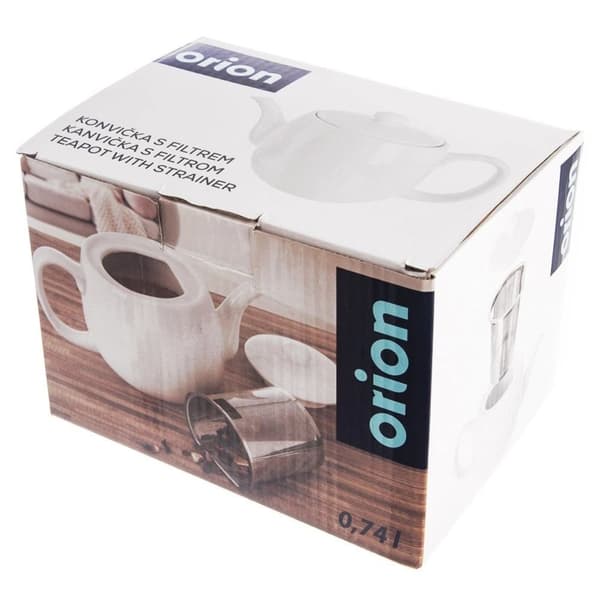 MONA tekande i hvid porcelæn med teinfuser, 700 ml