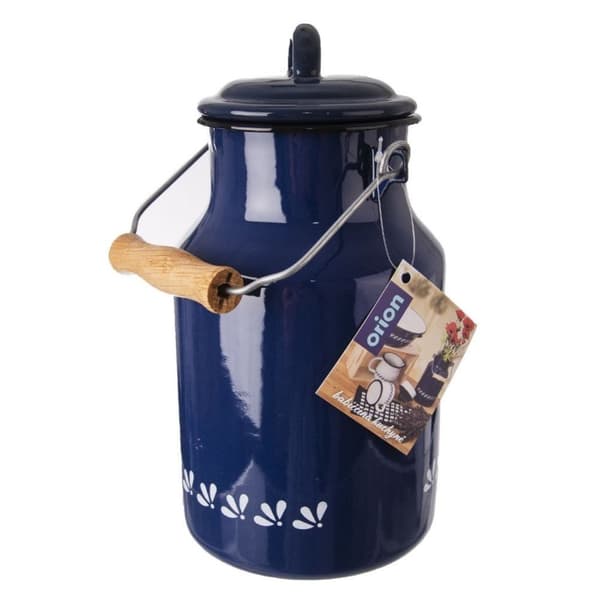 Emaljeret mælkedåse, traditionel retro mælkekande, 2 l