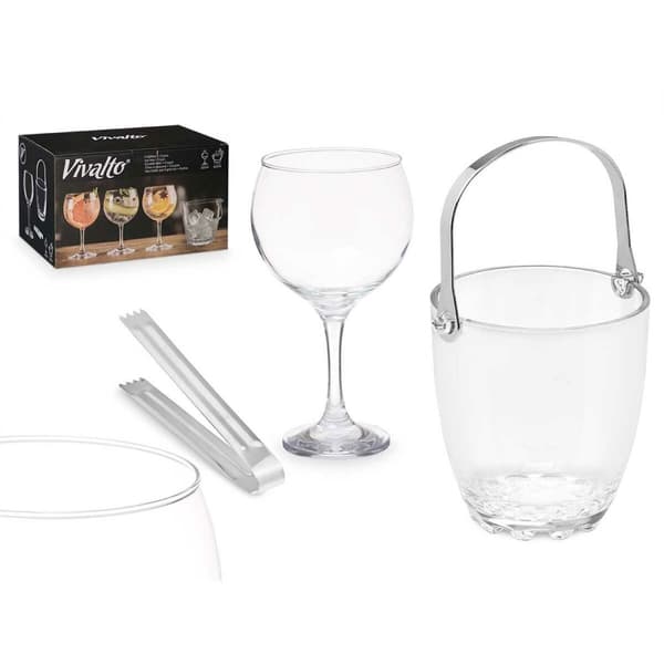 Ishink Vivalto 11444 Transparent Metall Glas 14,5 x 12 x 12,5 cm 4x (10,5 x 20 cm) Vinglas (2 antal)