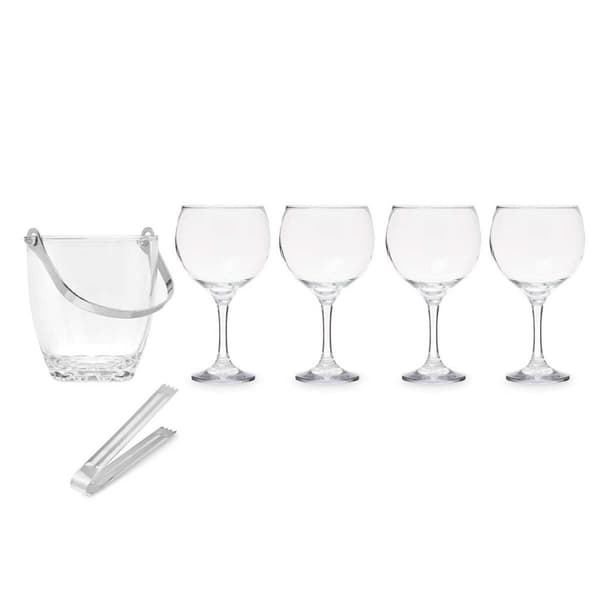 Ishink Vivalto 11444 Transparent Metall Glas 14,5 x 12 x 12,5 cm 4x (10,5 x 20 cm) Vinglas (2 antal)