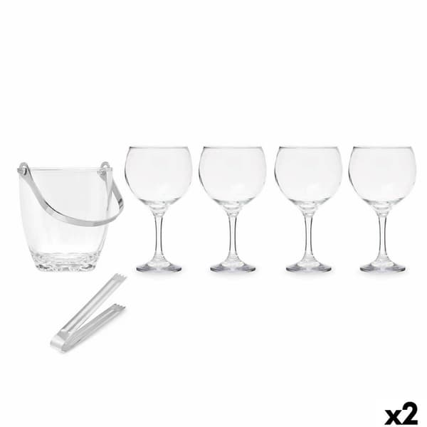 Ishink Vivalto 11444 Transparent Metall Glas 14,5 x 12 x 12,5 cm 4x (10,5 x 20 cm) Vinglas (2 antal)