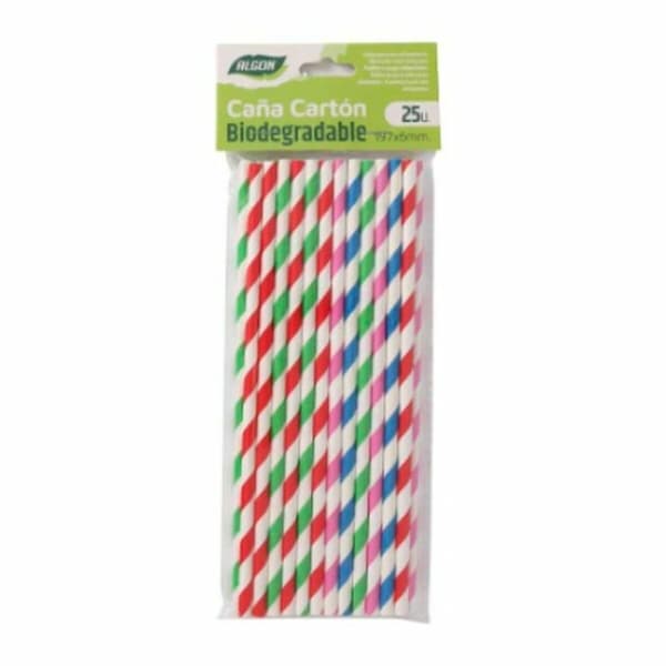 Strån Algon Papp Multicolour 25 Delar 24 antal