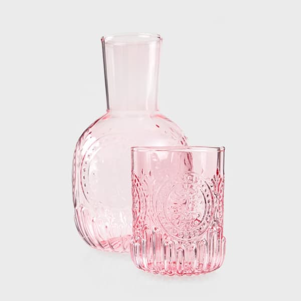 Karaff | MUNCHO | rosa räfflade | 1l | 727184