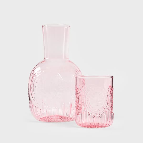 Karaff | MUNCHO | rosa räfflade | 1l | 727184