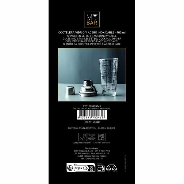 Cocktailblander My Bar Glas Stål 400 ml (12 enheder)