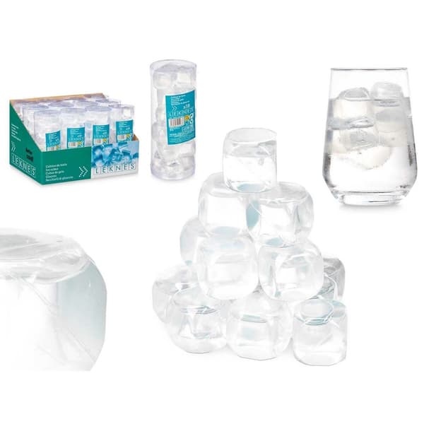 Återanvändbara kylblock Leknes TK22008 Transparent Polyetylen Distillerat vatten 6,5 x 16 x 6,5 cm (12 antal)
