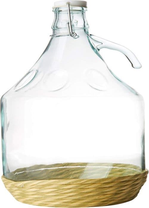 Kanna - karaff - serveringsflaska Hem - 1900500 - glaskaraff plastkorg, 5 Lt, grå