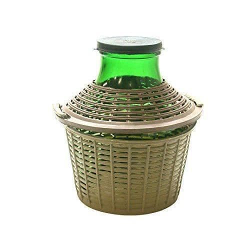 Hemtour i Glas med Plastkorg, Grön/Brown, 5 Liter - 1900105