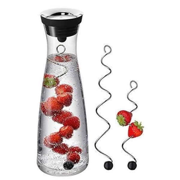 WMF 617709995 Vattenkaraff och 2 fruktspett, glas, genomskinlig, 10 cm