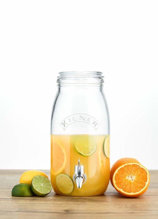 Pichet - karaff - Kilner servisflaska - 0025.008 - Rund dryckesdispenser i glas på 3 liter